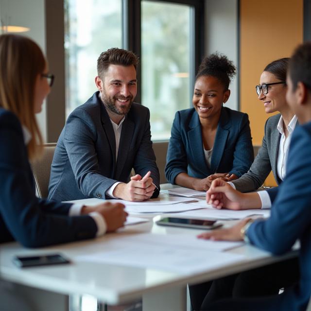 Equipo de Equinox Finance en una reunión de asesoría